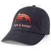 Life Is Good Women's Sunset Chill Retro Mountains Chill Cap -Outdoor women's clothing store LifeisGood 88541 Black 1front