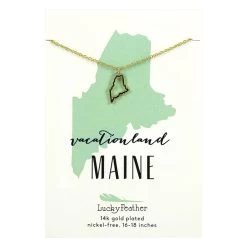 Lucky Feather Women's Maine State Necklace