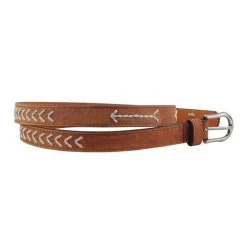 Most Wanted USA Women's Western Stitch Skinny Belt -Outdoor women's clothing store Most Wanted 1882 Tan