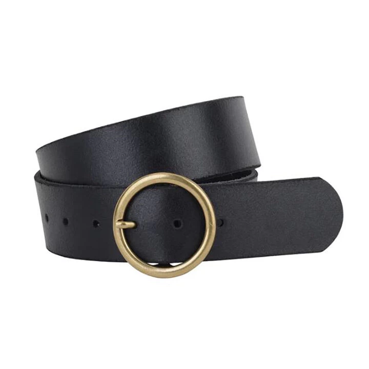 Most Wanted USA Women's Wide Brass-Toned Ring Buckle Leather Belt 3 Most Wanted USA Women's Wide Brass-Toned Ring Buckle Leather Belt