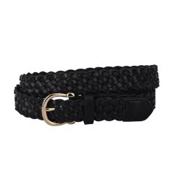Most Wanted USA Women's Classic Braided Equestrian Buckle Leather Belt