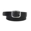 Most Wanted USA Women's Basic Silver Rectangle Buckle Leather Belt -Outdoor women's clothing store Most Wanted 5122 Black