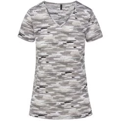 North River Women's Print Burn Out V-Neck Short-Sleeve Shirt