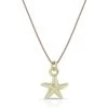 Lucky Feather Women's Ocean Life Gold Starfish Necklace