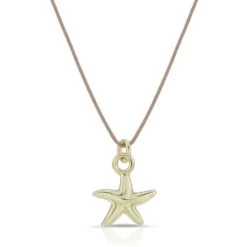 Lucky Feather Women's Ocean Life Gold Starfish Necklace