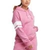 Champion Women's Powerblend Stripe Sleeve Hoodie -Outdoor women's clothing store PINK FRONT