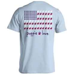 Puppie Love Women's Puppie USA Flag Short-Sleeve T-Shirt