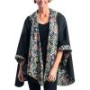 RainCaper Women's William Morris Golden Flowers Rain Poncho -Outdoor women's clothing store RC Black William Morris Golden Flowers Cape