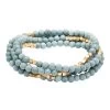 Scout Curated Wears Women's Stone Wrap Blue Howlite Bracelet/Necklace -Outdoor women's clothing store SCW Stone Wrap Blue Howlite Gold