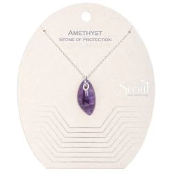 Scout Curated Wears Women's Organic Stone Necklace Amethyst/Silver - Stone Of Protection