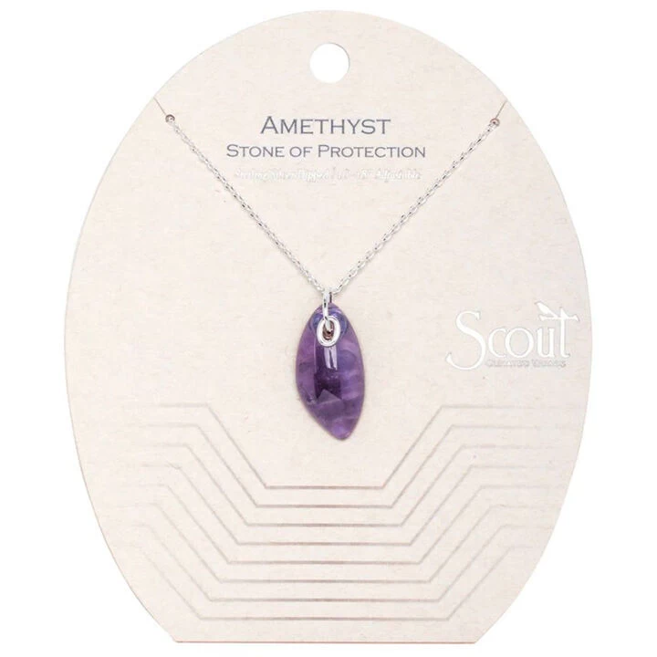 Scout Curated Wears Women's Organic Stone Necklace Amethyst/Silver - Stone Of Protection 3 Scout Curated Wears Women's Organic Stone Necklace Amethyst/Silver - Stone Of Protection