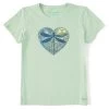 Life Is Good Women's Dragonfly Heart Crusher-Lite Short-Sleeve Shirt