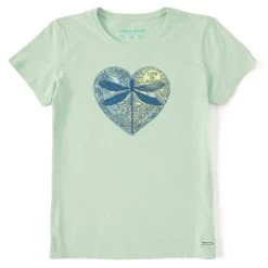 Life Is Good Women's Dragonfly Heart Crusher-Lite Short-Sleeve Shirt