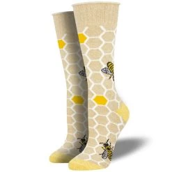 Socksmith Design Women's Recycled Cotton Honey Bee Crew Sock