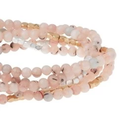 Scout Curated Wears Women's Stone Wrap Morganite/Black Tourmaline Bracelet/Necklace -Outdoor women's clothing store ScoutCuratedWears SW044 3