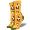 Socksmith Design Women's Gnome More Mushrooms Bamboo Crew Sock