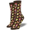 Socksmith Design Women's Colorful Caps Mushrooms Bamboo Crew Sock