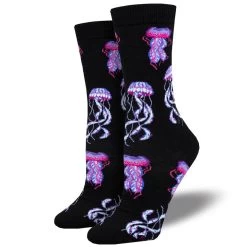 Socksmith Design Women's Deep Sea Jellies Bamboo Crew Sock