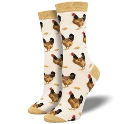 Socksmith Design Women's Which Came First Bamboo Crew Sock