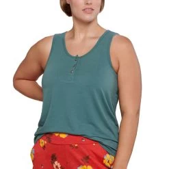 Toad&Co Women's Piru Henley Tank Top -Outdoor women's clothing store T1002107 SILVER PINE 1