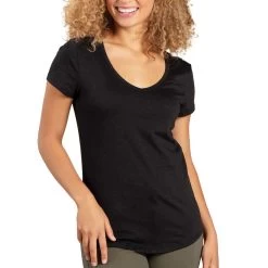 Toad&Co Women's Marley II Short-Sleeve T-Shirt -Outdoor women's clothing store ToadCo T1002013 Black 1front