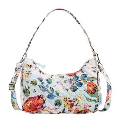 Vera Bradley Women's Frannie Recycled Cotton Crescent Crossbody Handbag