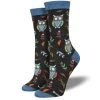 Socksmith Design Women's Bamboo Cute Hoot Crew Sock -Outdoor women's clothing store WBN2871 Charcoal