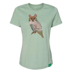 Wild Tribute Women's Boho Owl Relaxed Fit Short-Sleeve T-Shirt