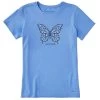 Life Is Good Women's Ditsy Floral Butterfly Crusher Short-Sleeve Shirt