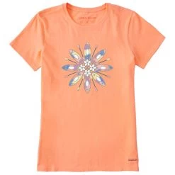 Life Is Good Women's Floral Kayak Airbrush Crusher-LITE Short-Sleeve Shirt