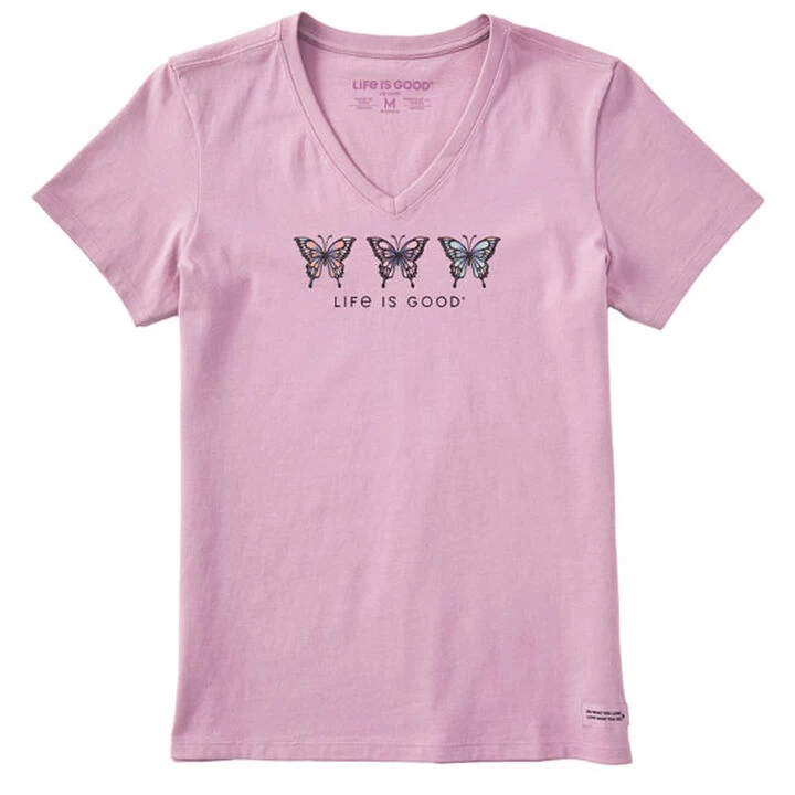 Life Is Good Women's Three Sketchy Butterfly Crusher Vee Short-Sleeve Shirt 3 Life Is Good Women's Three Sketchy Butterfly Crusher Vee Short-Sleeve Shirt