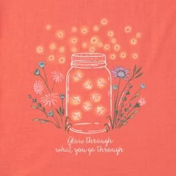 Life Is Good Women's Fireflies Flowers Jar Crusher Short-Sleeve Shirt -Outdoor women's clothing store Womens Fireflies Flowers Jar Crusher SS Shirt 2