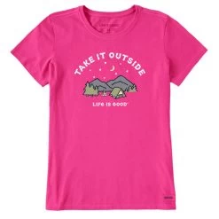 Life Is Good Women's Take It Outside Camping Crusher Short-Sleeve Shirt