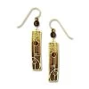 Left Hand Studios Sienna Sky And Adajio Jewelry Women's Chocolate Gold Rectangle Earring