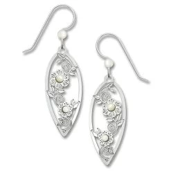 Left Hand Studios Sienna Sky And Adajio Jewelry Women's Flower Iridescent Pointed Teardrop Earring