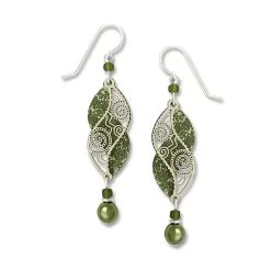 Left Hand Studios Sienna Sky And Adajio Jewelry Women's Olive Green Double Helix Earring