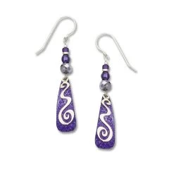 Left Hand Studios Sienna Sky And Adajio Jewelry Women's Grape Purple Silver Teardrop Earring