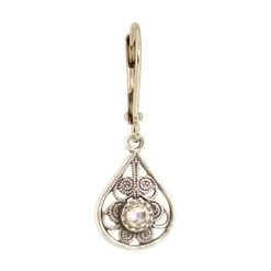 Baked Beads Women's Crystal Scroll Teardrop Earring