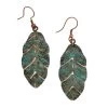 Anju Jewelry Women's Teal Leaf Copper Patina Earring -Outdoor women's clothing store ep332 1