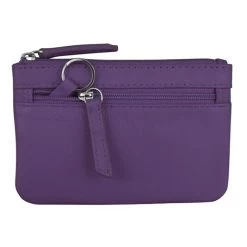 Ili New York Women's Coin Purse With Key Ring -Outdoor women's clothing store ili NY Coin Holder Purple