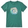Life Is Good Women's Tie Dye Daisy Crusher-Lite Short-Sleeve Shirt -Outdoor women's clothing store spruce