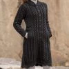 Aran Crafts Women's Leitrim Long Button Sweater Coat -Outdoor women's clothing store x4791 charcoal